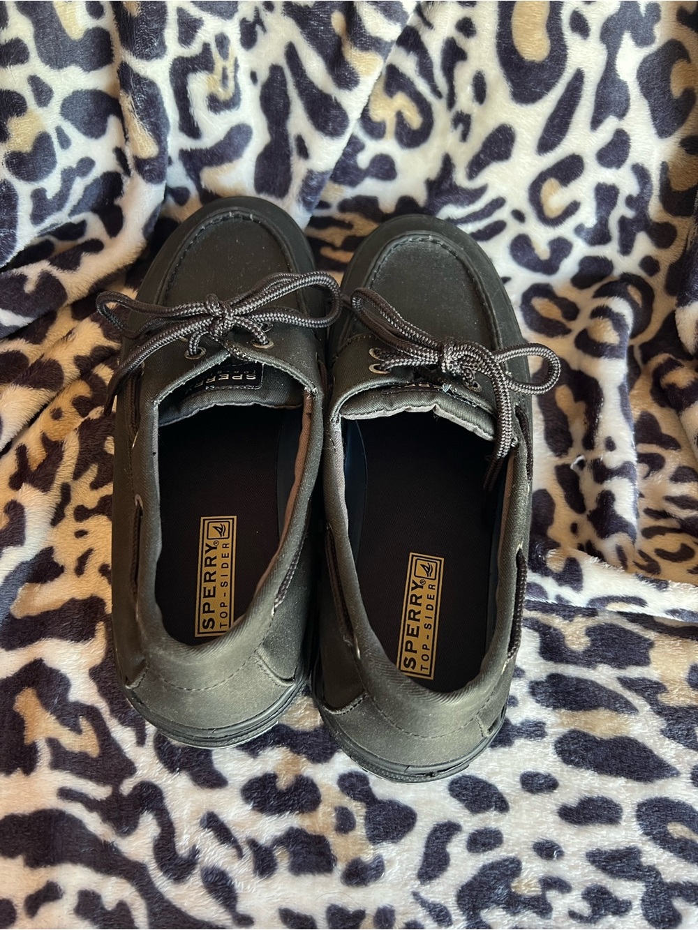 Sperry Men’s Black Canvas Boat Shoes - Picture 3 of 7